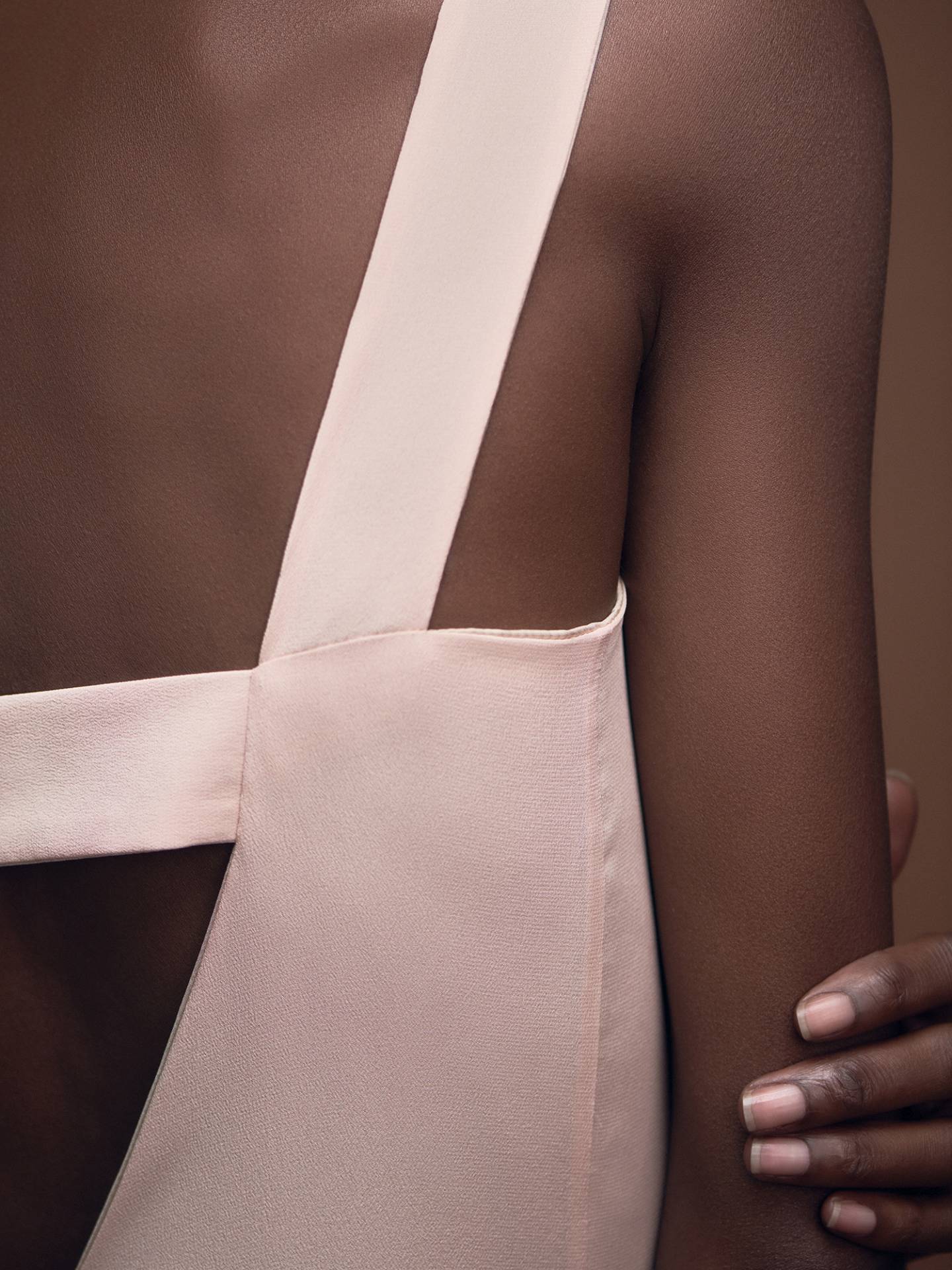 Back Detail Silk Gown Gloria in Blush by Magdalena Mayrock Berlin