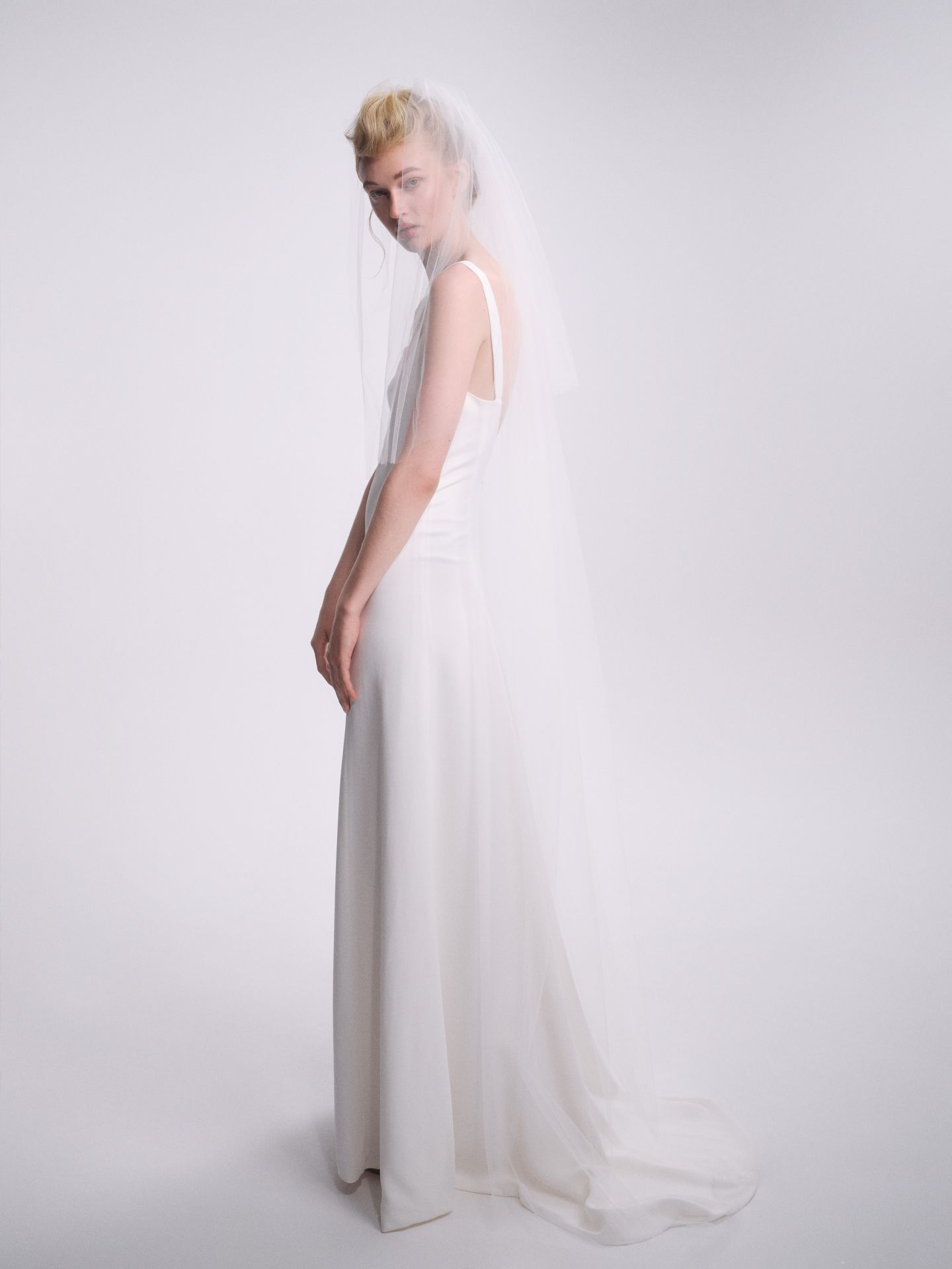Minimal Designer Wedding Dress with Veil